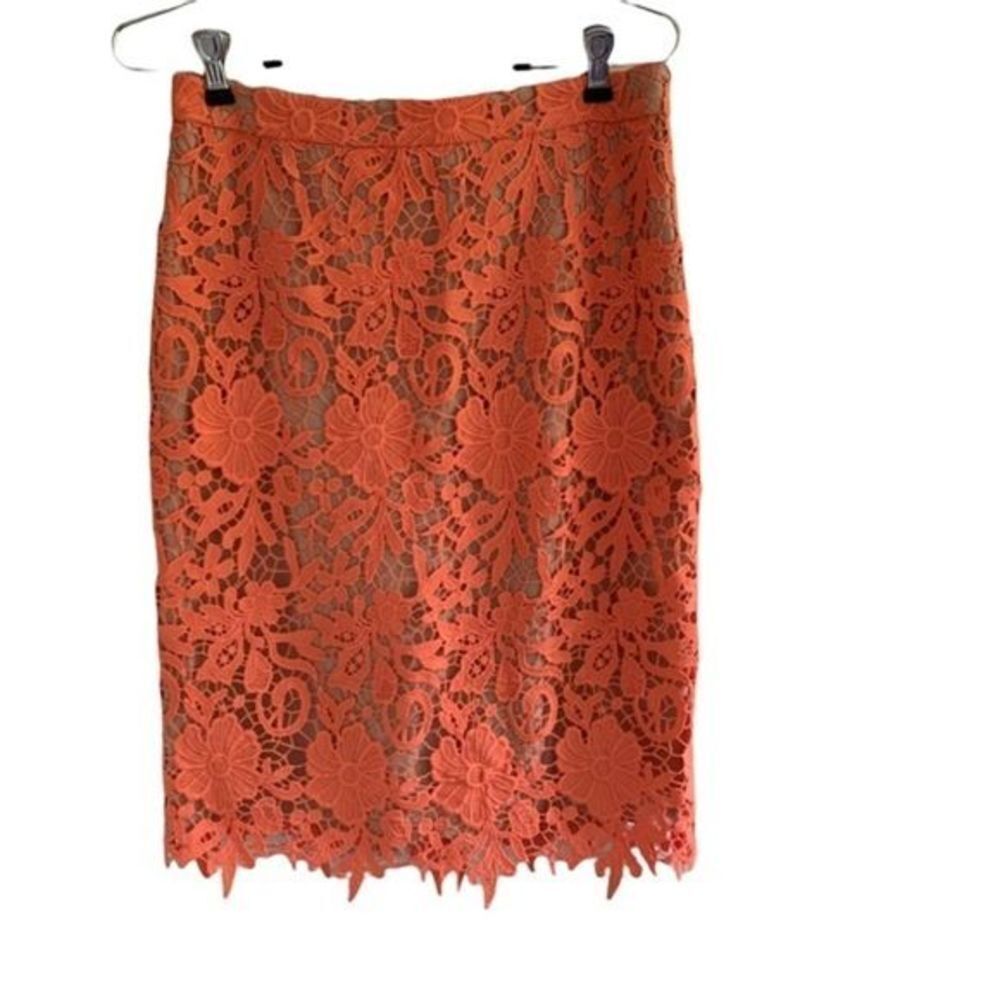 NWT Alice and Olivia Lace Skirt Orange Sz 6